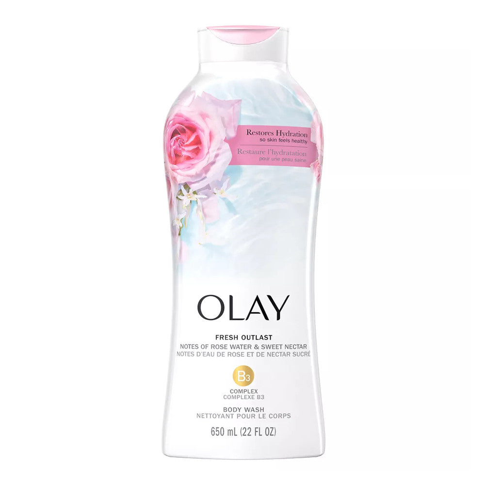 Olay Fresh Outlast Body Wash Notes of Rose Water and Sweet Nectar, 22 Oz
